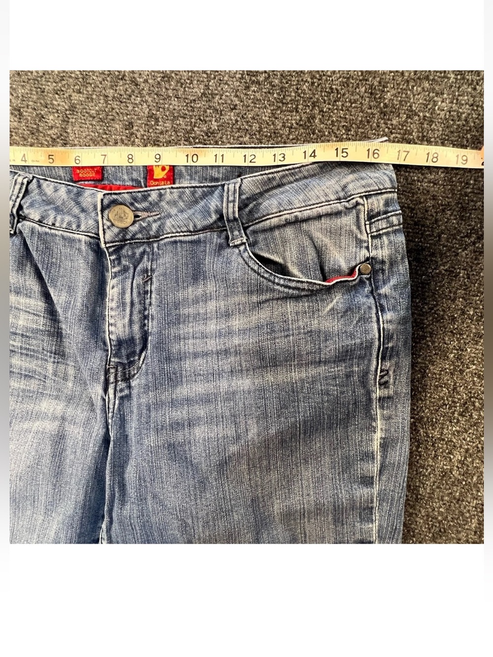 Vintage Y2K Sasson Bootcut Jeans Womens 12 Embroidered Wing Pockets Faded 33x31 - Picture 4 of 13